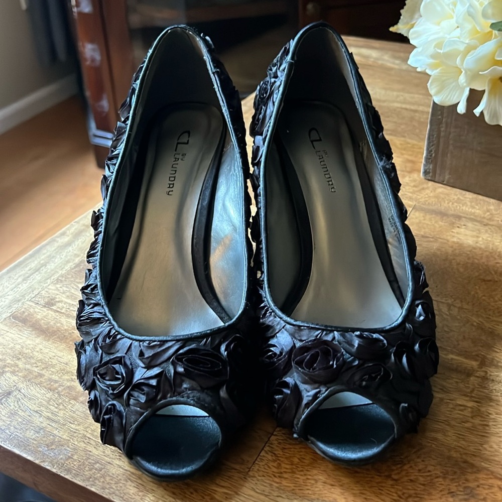 CL by Laundry - Black Floral Heels